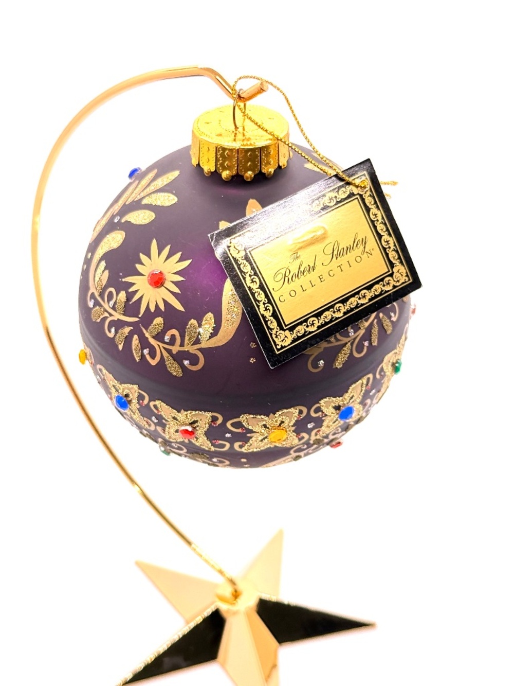 The Robert Stanley Russian Renaissance Jeweled Holiday 5" Glass Ball Ornament